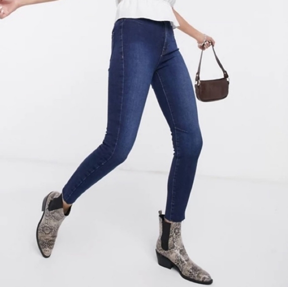 Free People We The Free "Feel Like Sunshine" Dark Wash Skinny Denim sz 24 FP1013 - Picture 5 of 14